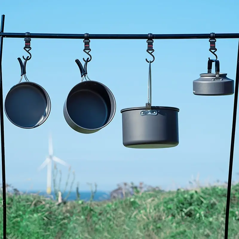Koraman Aluminum Outdoor Camping Cookware Set, Folding Cookset