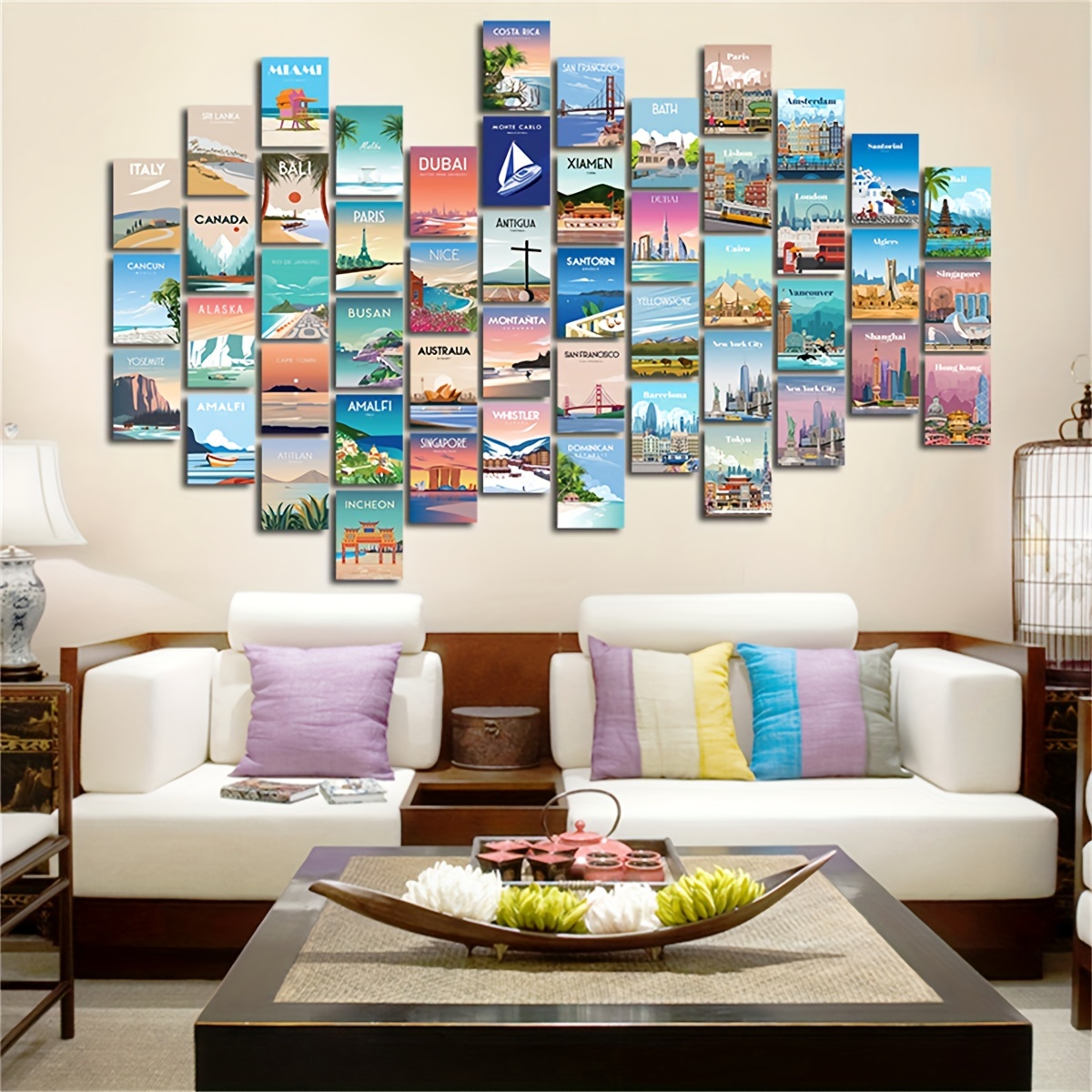 Beautiful Dusk Postcard Collage Set Teen Girls Room - Temu