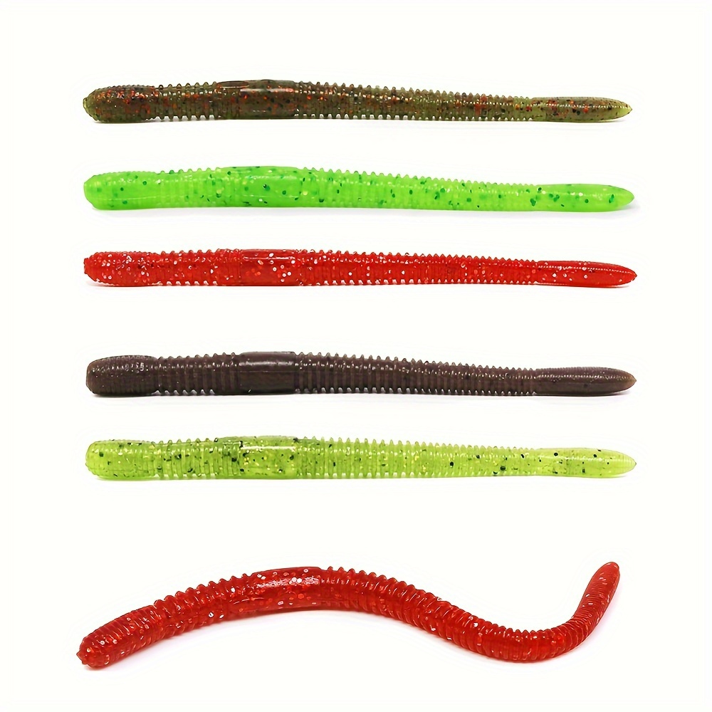 6pcs Floating Soft Worms Bait With Built In Lead Beads - Temu