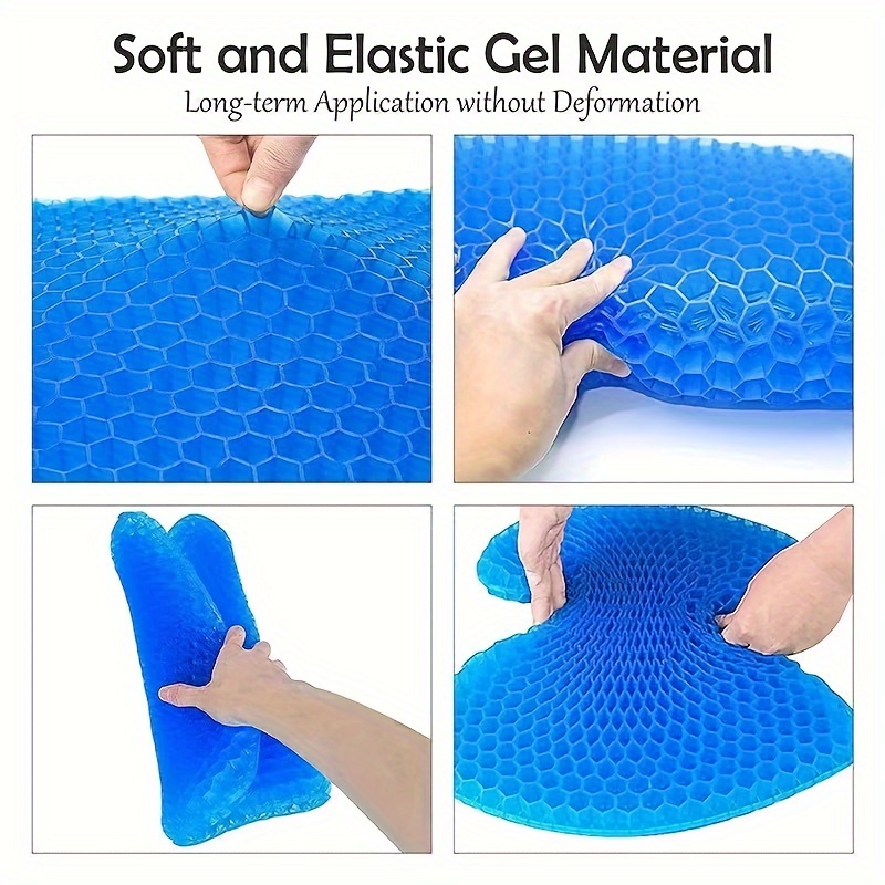 

Blue Long Sitting Gel Cushion (super Large And Thick), Soft And Breathable, Wheelchair Gel Cushion, Hip Pain Relief Gel Cushion, Office Chair Gel Cushion (1 Cushion+1 Cloth Cover)