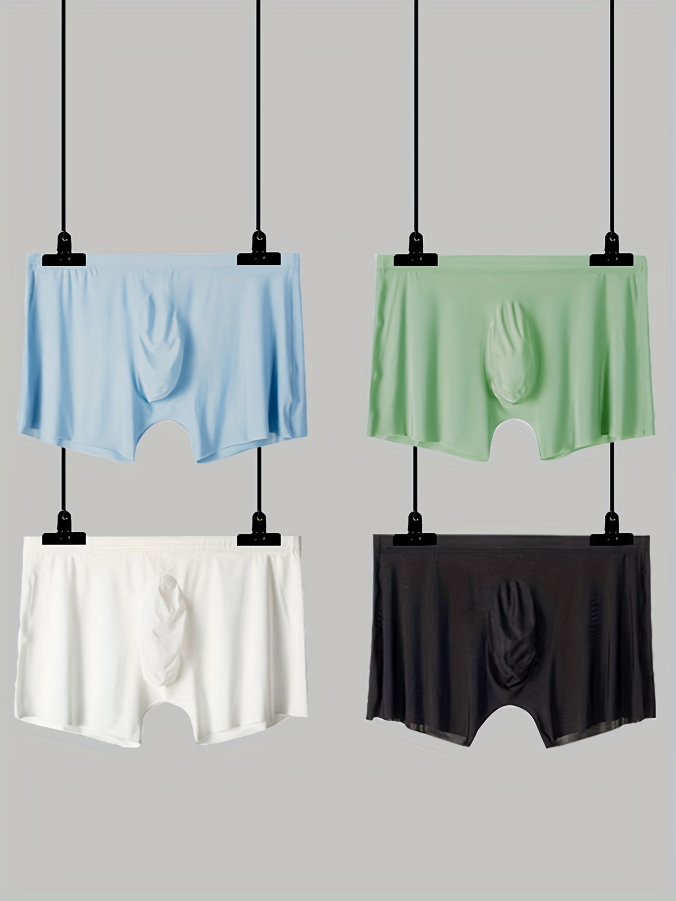 Men's Lightweight Breathable Ice Silk Boxer Briefs Underwear - Temu