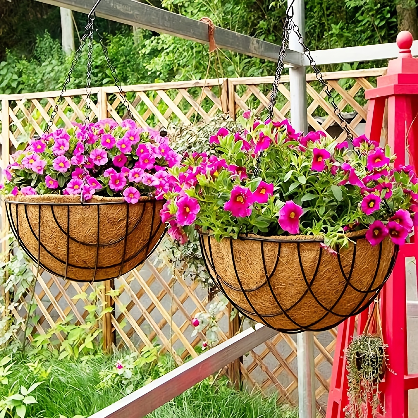 

Add A Touch Of Nature To Your Home Decor With This Stylish Metal Hanging Planter Basket, Garden Tool
