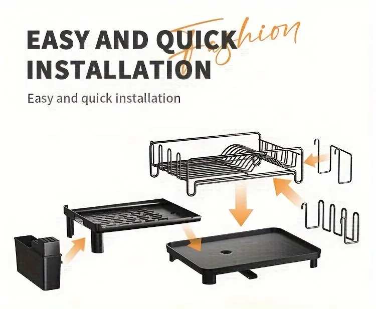 1pc multifunctional retractable dish draining rack anti rust kitchen organizer with cutlery cup holders space saving countertop drying mat for sturdy construction dish drying rack Product details 6