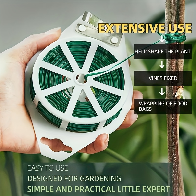 Garden Twist Tie Green Plant Soft Ties Plant Support Wire Tie (1 Roll)