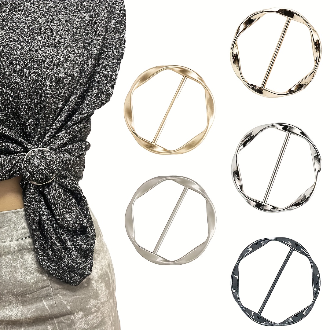 Scarf Ring Clips T shirt Tie Clips Fashion Metal Circle - Temu