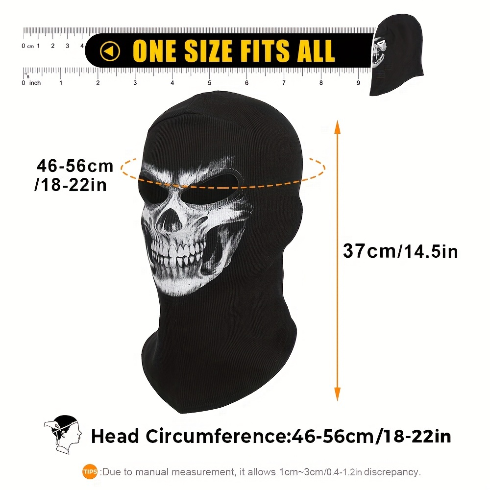 Nuovo teschio tattico fantasma stampato maschera a pieno facciale  passamontagna Halloween sci moto