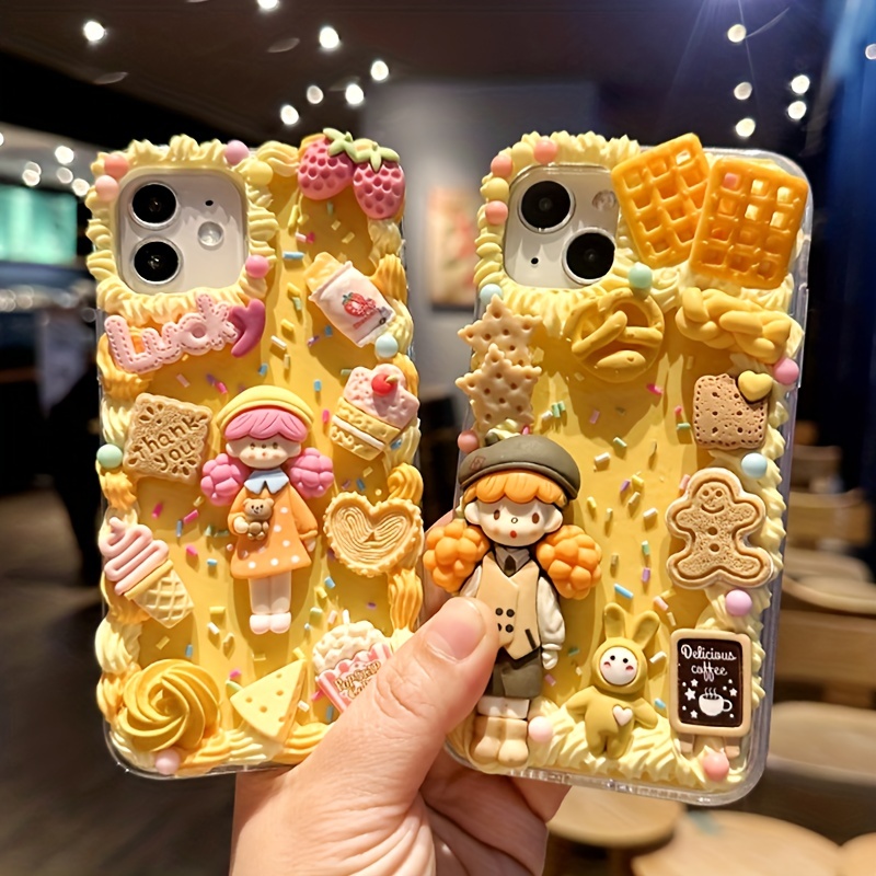 Decoden Phone Case Custom Yellow Kawaii Dog Phone Cover Decoden