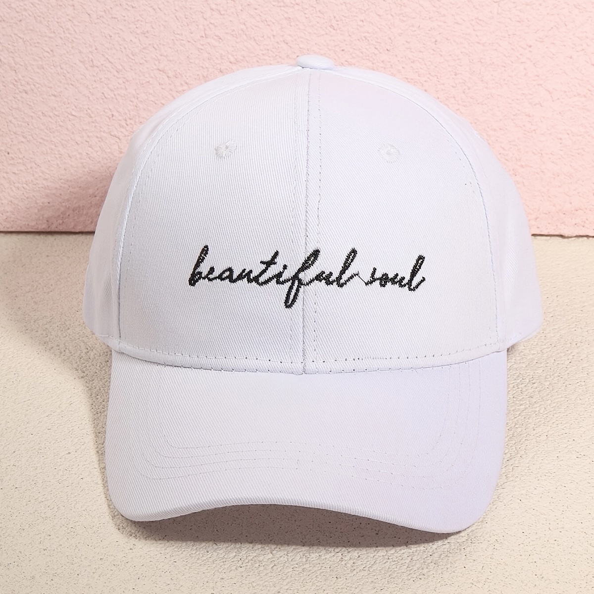 Solid Color Casual Baseball Beautiful Embroidery Sunscreen Sports Hat Women's Simple Dad Hats,Temu