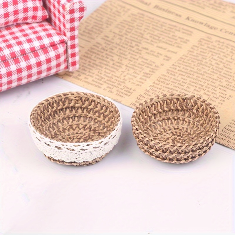 1:12 Dollhouse Miniature Storage Basket Food Vegetable Woven - Temu