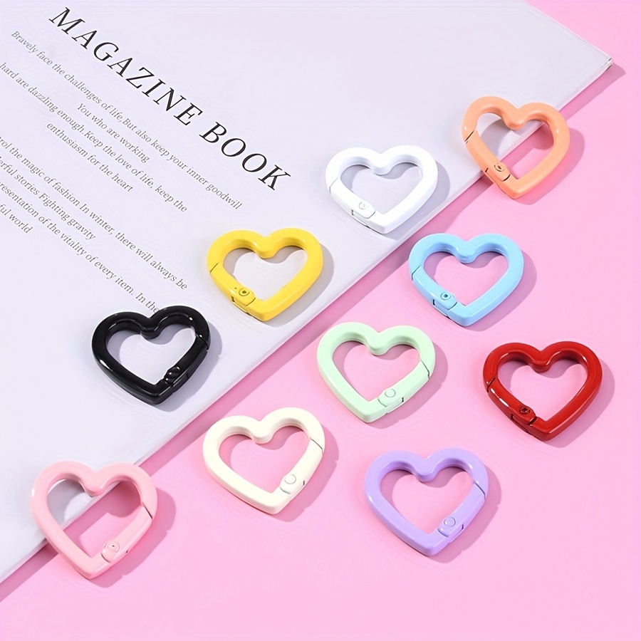 10Pcs Mini Love Keychains Cute Heart Key Chain Pendant Key Ring