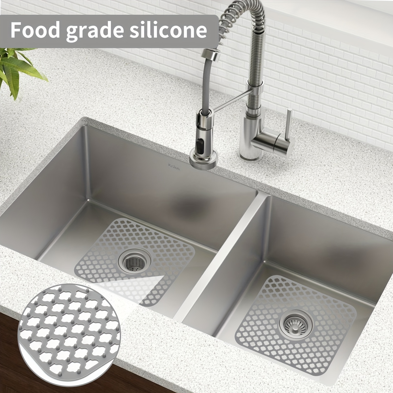 Kitchen Silicone Drainage Pad Tableware Silicone Drainage Mat Sink Drainer  Mat