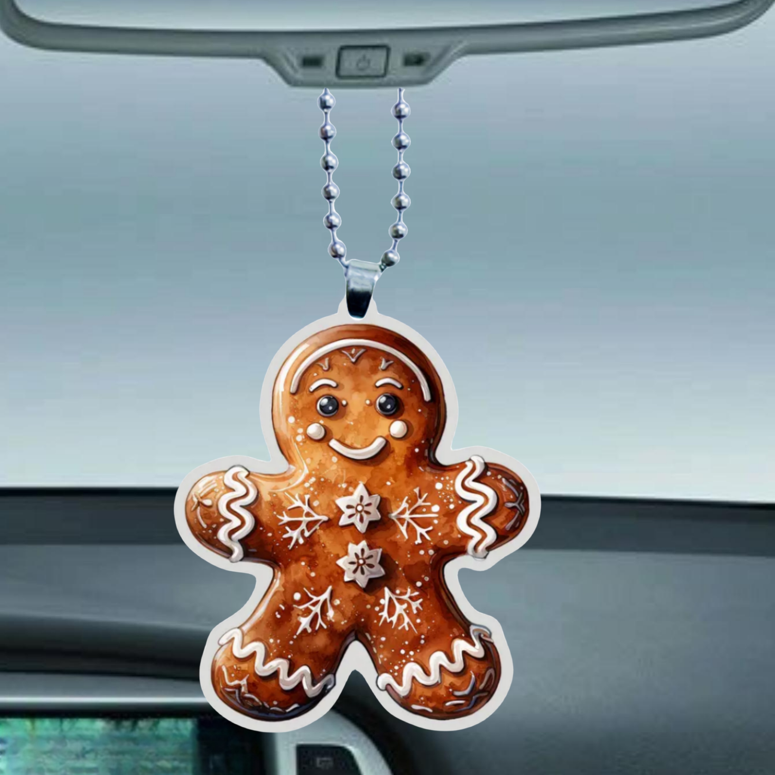 Temu Christmas 2D Gingerbread Figures Acrylic Christmas Tree Hangings, Car Interior Mirrors, Bag and Key Chain Accessories Home Decor Hangings,Keyring