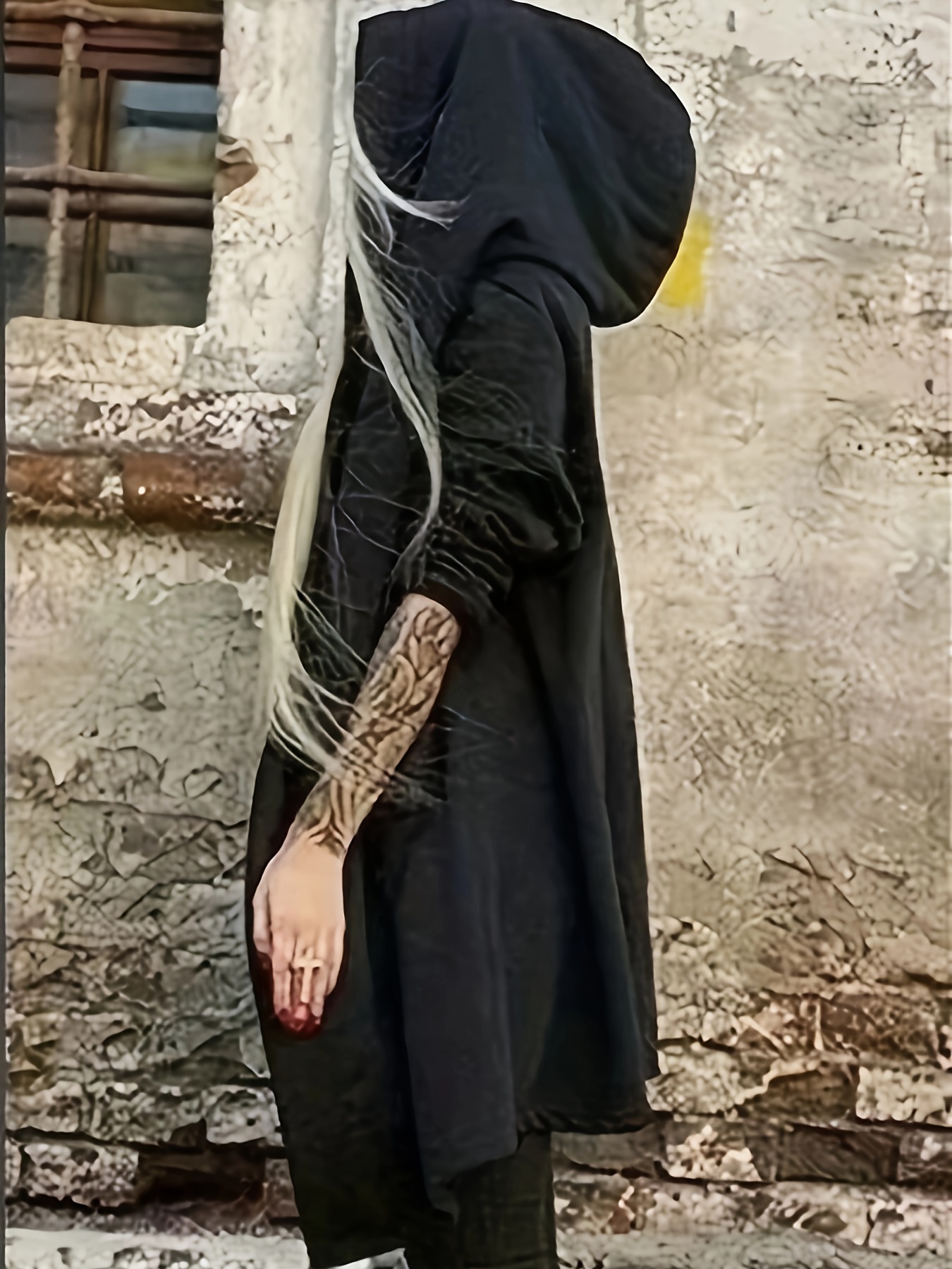Solid Open Front Hoodie, Gothic Long Sleeve Hoodie Coat, Women's Clothing