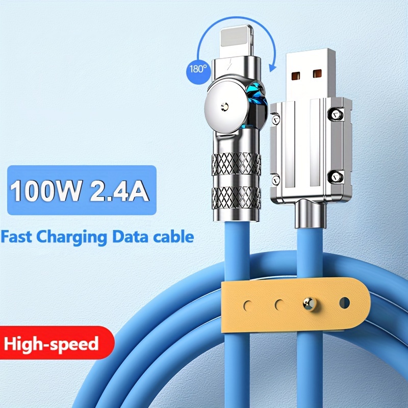 Iphone Charger Cable Led Prompt Light 180° Rotation Usb Cordon De  Chargement Rapide Pour Iphone, Transfert De Synchronisation De Données Pour  13/12/11 Pro Max Xs X Xr 8 7 6 5 5s Ipad, Service Client 24/7