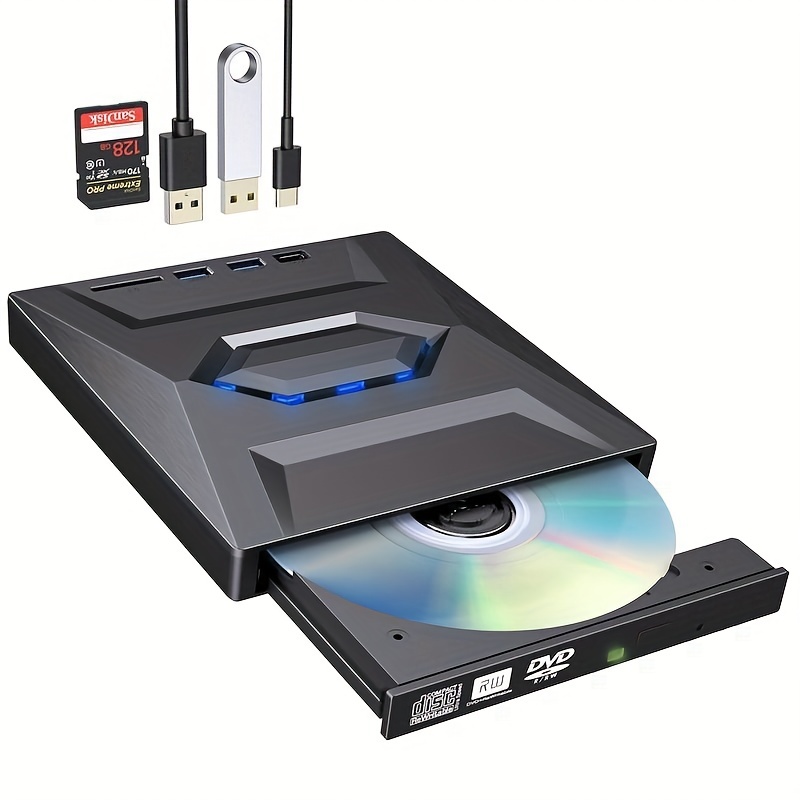 Type C 3.0 USB Slim Externe DVD RW CD Graveur Lecteur - Temu France