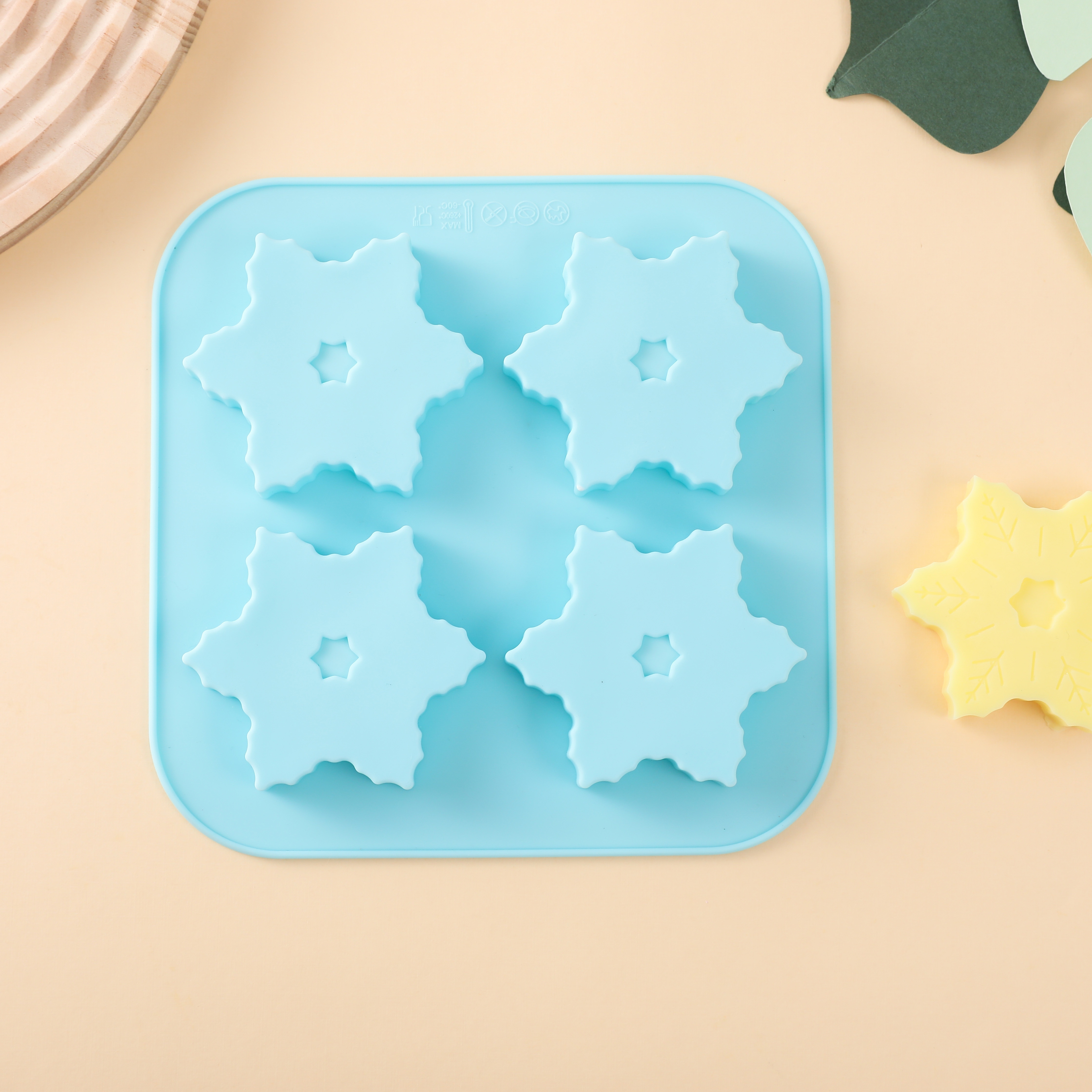 4 Cavity Snowflake Silicone Mold