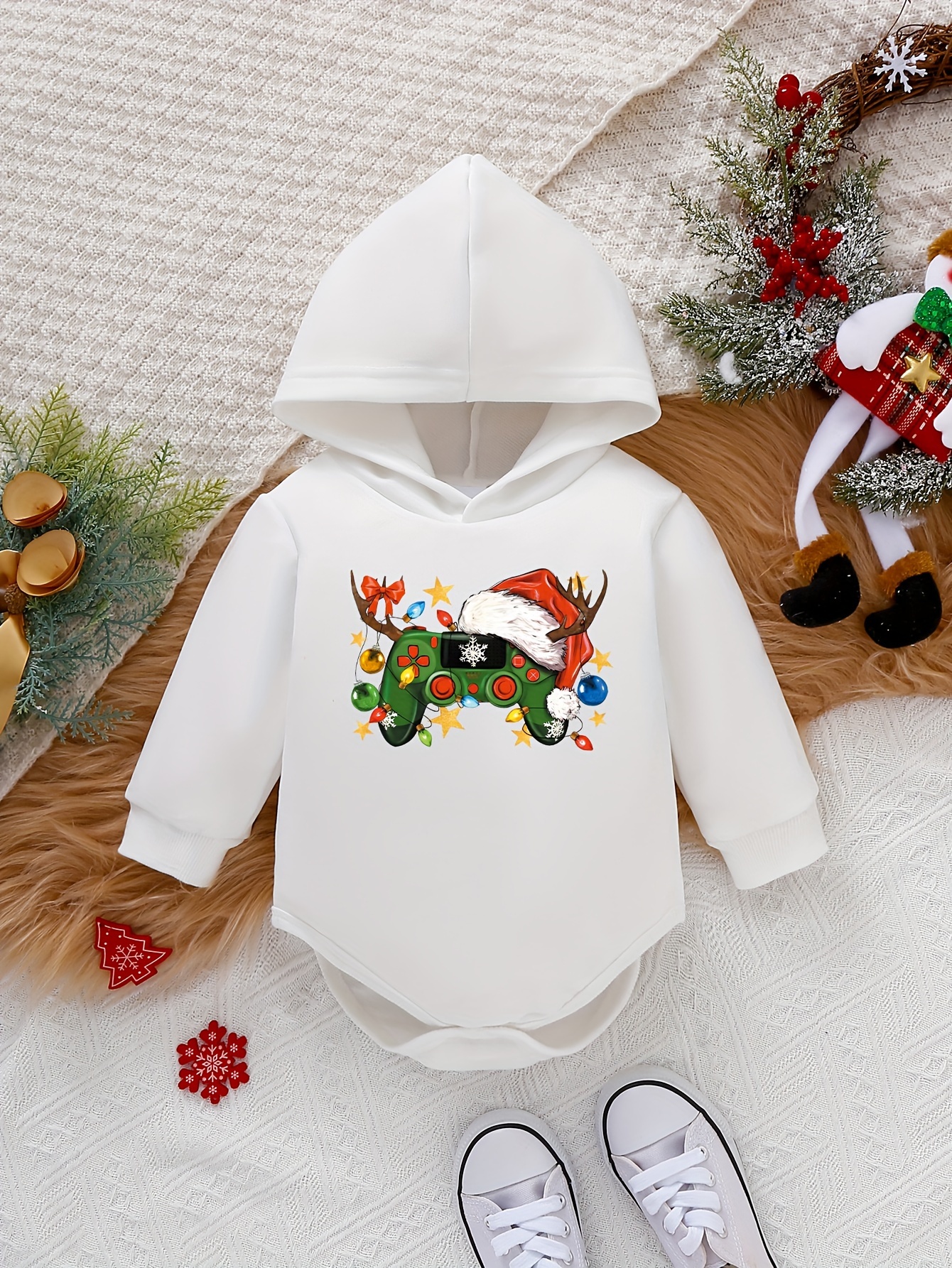 Bebê Meninos Natal Infantil Desenho Animado Console De Jogos Padrão  Impresso Triângulo Bodysuit, Moletom Infantil - Temu Portugal