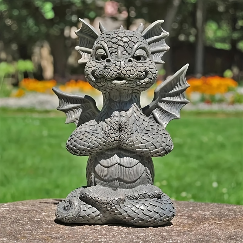 イースタードラゴン樹脂彫刻 かわいい赤ちゃんドラゴン像 ミニチュア 
