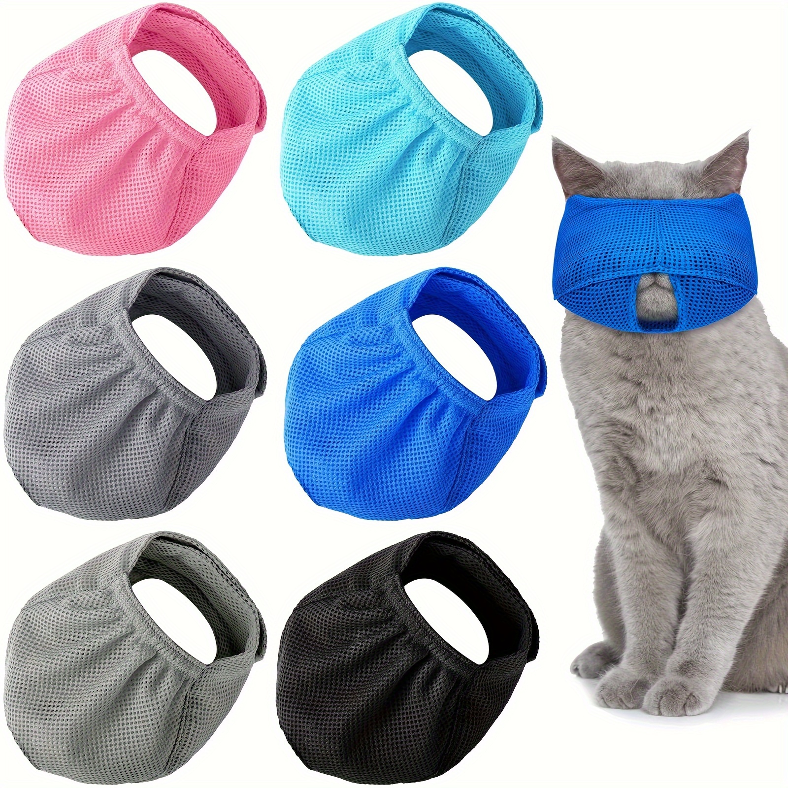 Breathable Cat Mesh Muzzles Anti Biting Adjustable Mouth Cover