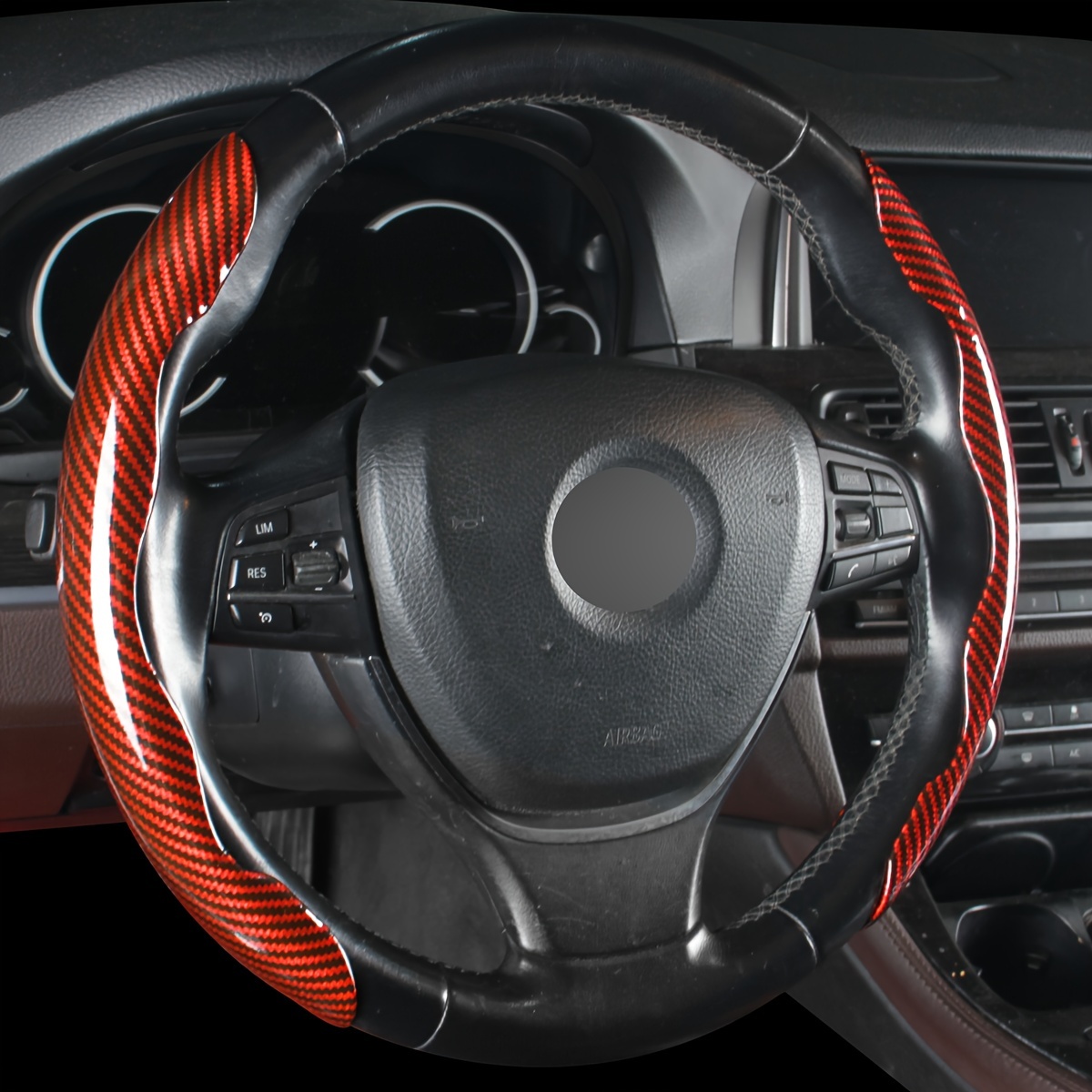 Car Steering Wheel Cover Protector Volante Deportivo Fibra - Temu