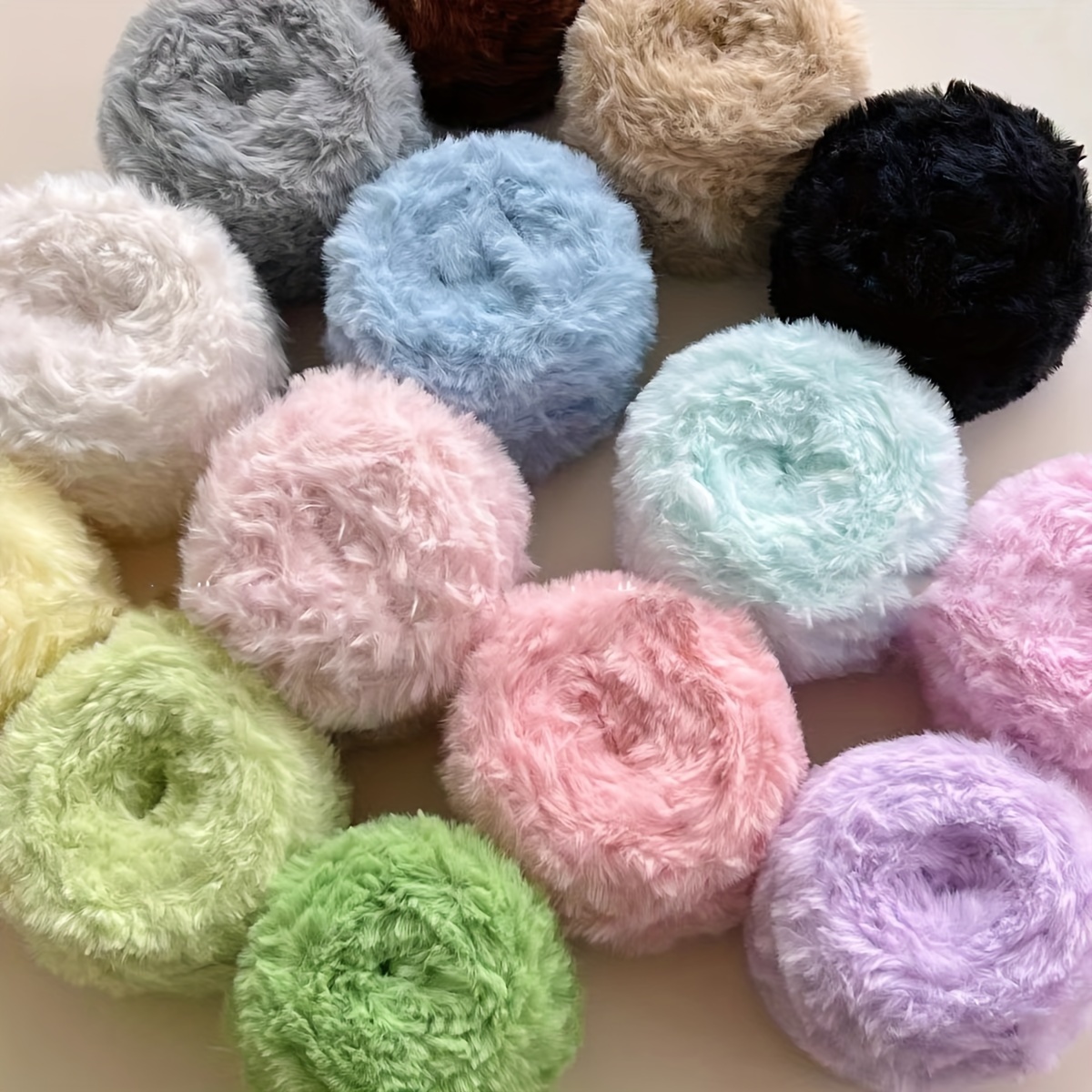 1 Soft Fluffy Yarn Faux Mink Fur Yarn For Diy Knitting And