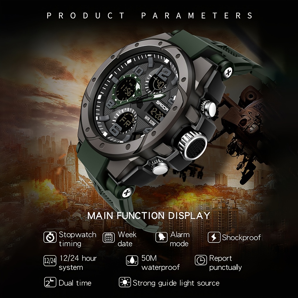Mens Tactical Sports Waterproof Watches