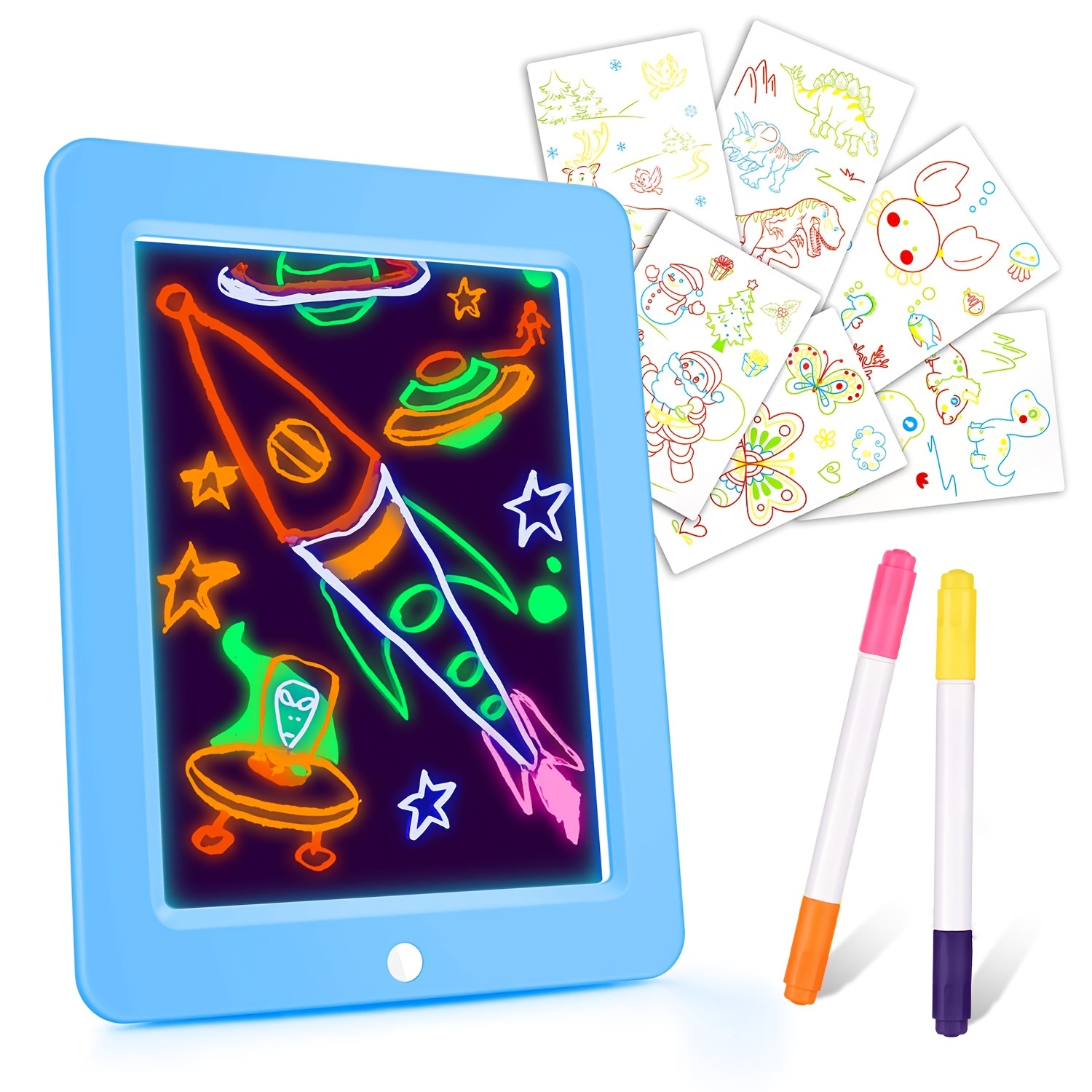 Magic 3D Drawing Board ,Art Drawing Teaching Tool Educational Toys, LED  Lights Glowing Art Drawing Teaching Tool,Children's Writing Board 