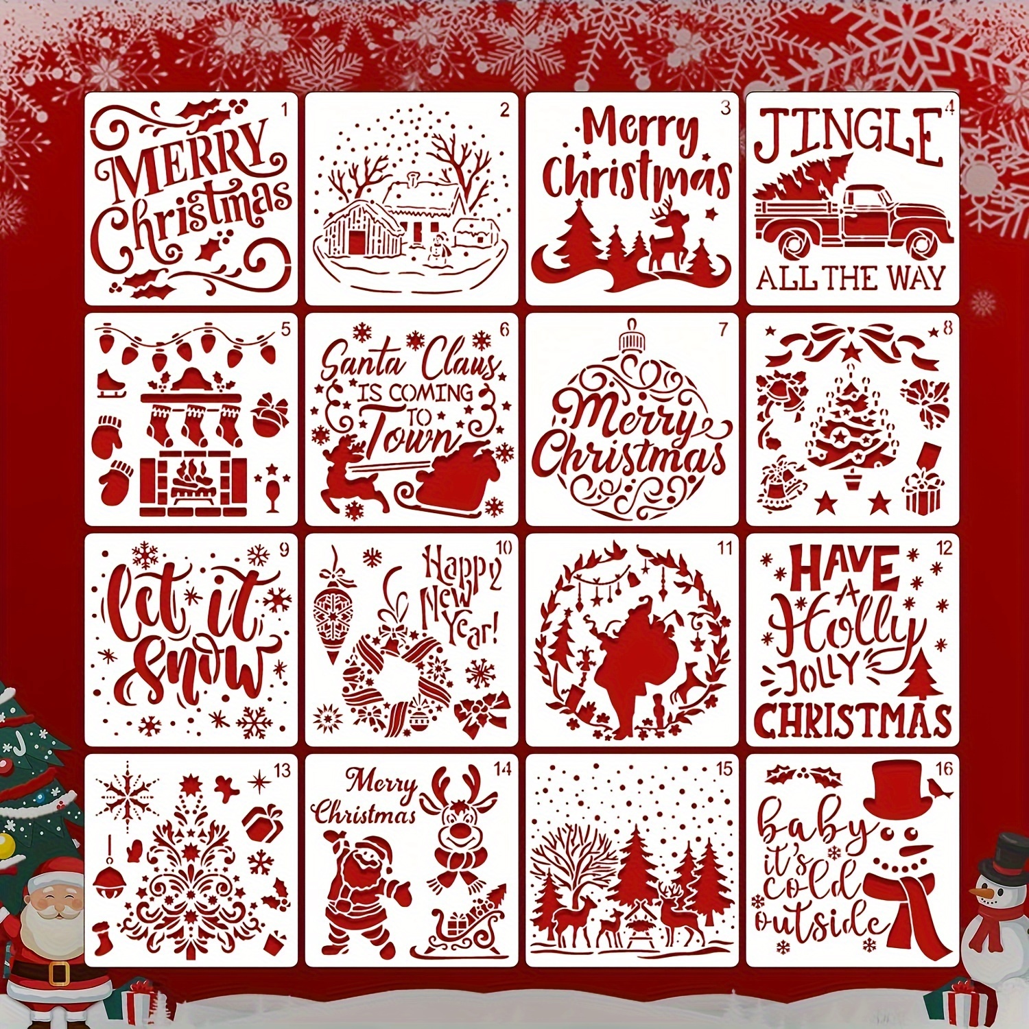 Christmas Stencils: Paint Beautiful Holiday Decorations On - Temu