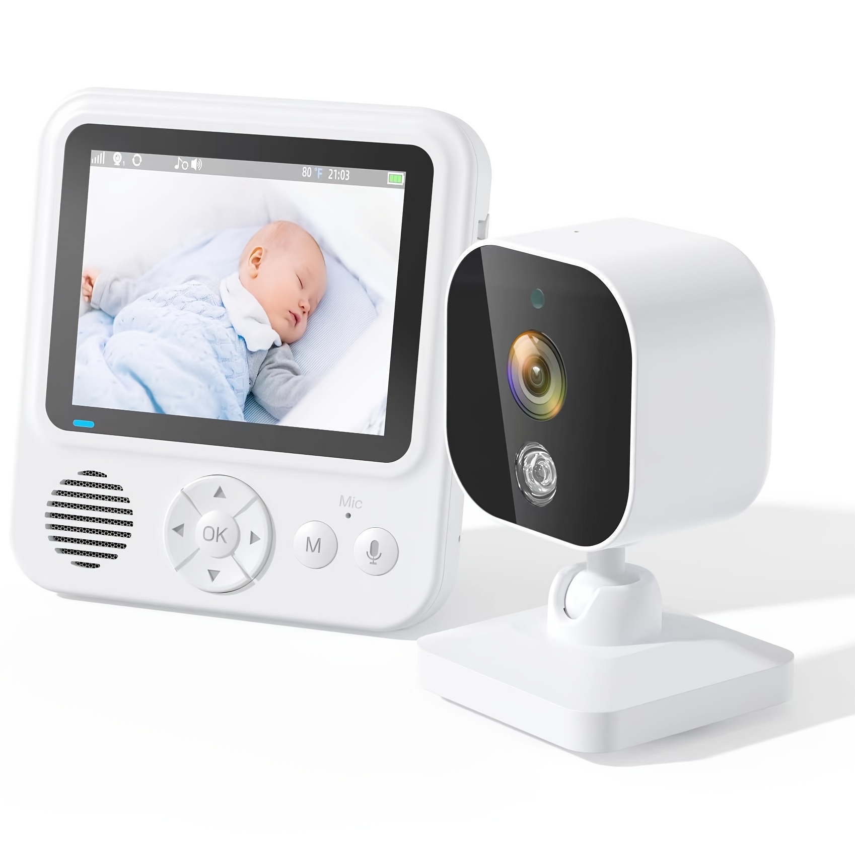 Moniteur pour bébés Vidéo sans fil Nounou Caméra pour bébés Interphone  Vision nocturne Surveillance de la température Cam Nounou Nounou Bébé  Téléphone