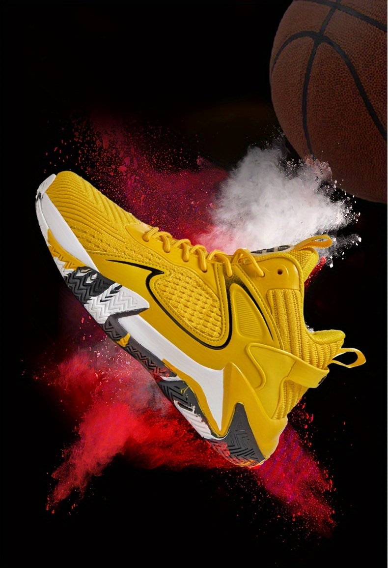 1 par de zapatos de baloncesto de malla transpirable para hombre de cuatro estaciones de ocio de gran tamaño con suela antideslizante para correr