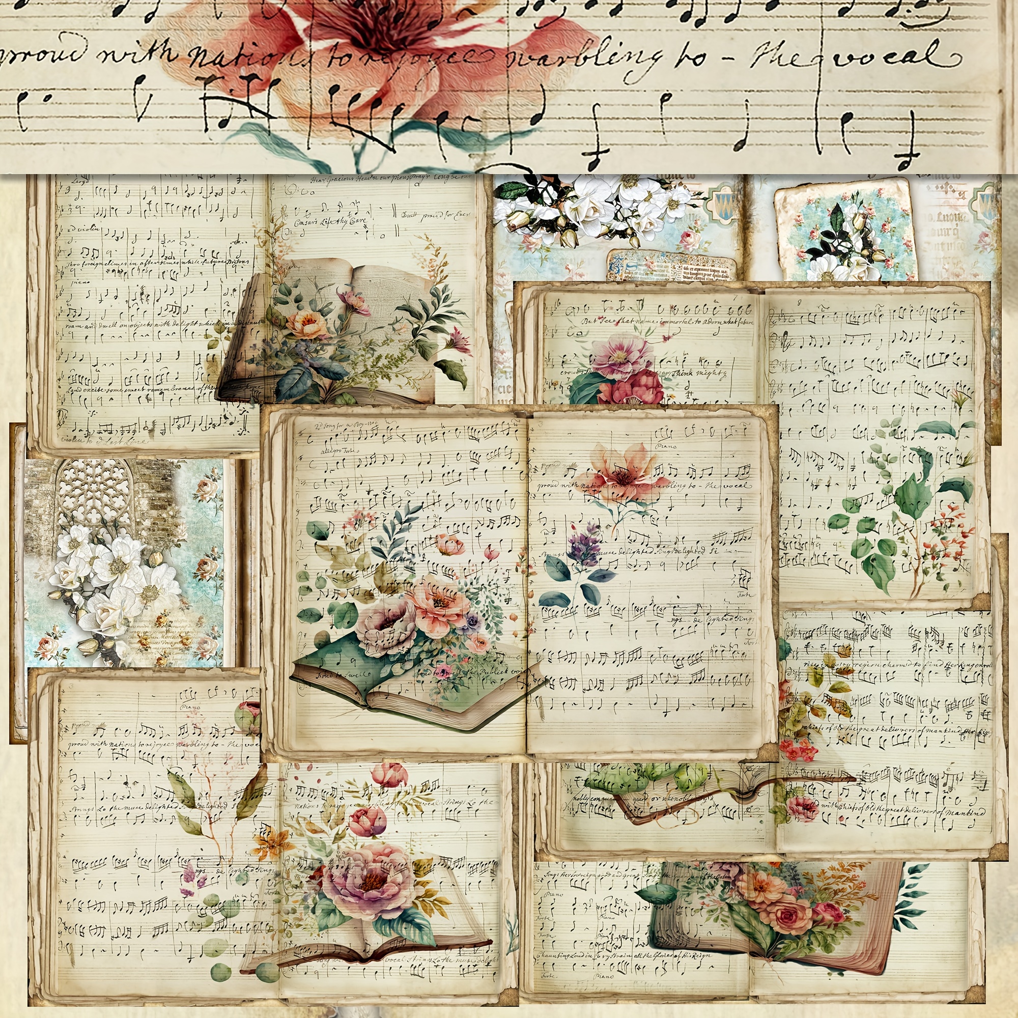 120 Fogli Carta Scrapbooking Carta Decorativa Vintage per