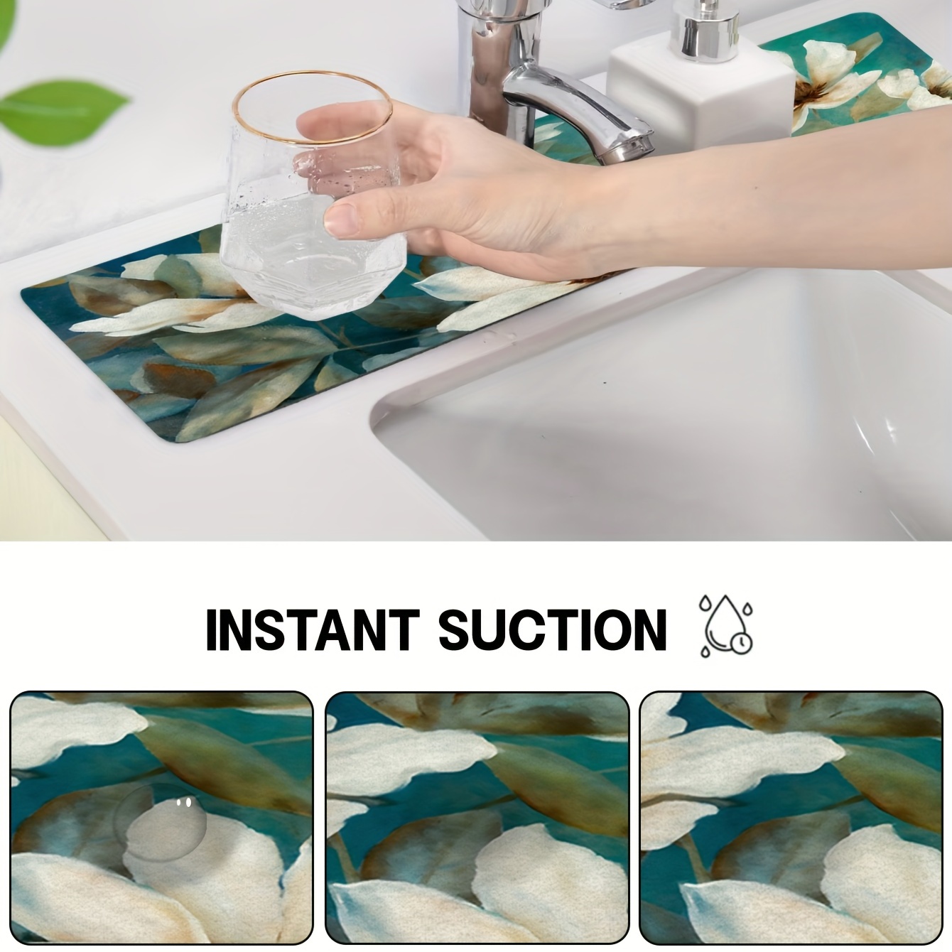 Diatom Mud Faucet Absorbent Mat, Bathroom Faucet Splash Mat