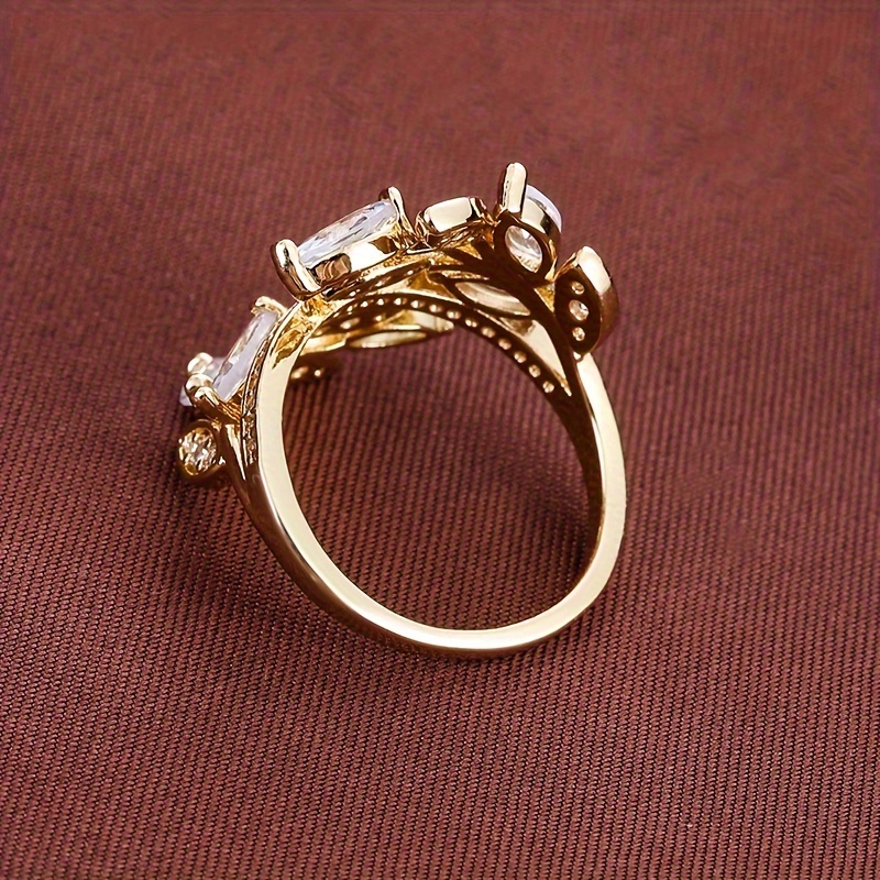 Women's Elegant Olive Branch & Leaf Ring, K Plated