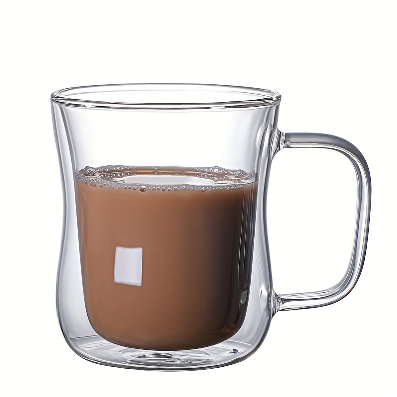 Double Walled Coffee Cups, Glass Coffee Mugs, Clear Coffee Mug With Lid,  Insulated Coffee Mug, Perfect For Cappuccino, Tea, Milk, Espresso, Juice,  Hot Beverage With Handle - Temu