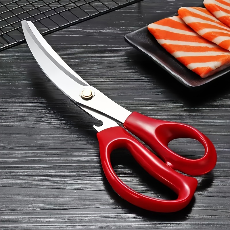 Heavy Duty Stainless Steel Kitchen Scissors,multipurpose Large Utility  Scissors, Professional Poultry Shears For Bone, Chicken, Meat, Fish,  Turkey, Vegetables, Barbecue Scissors - Temu