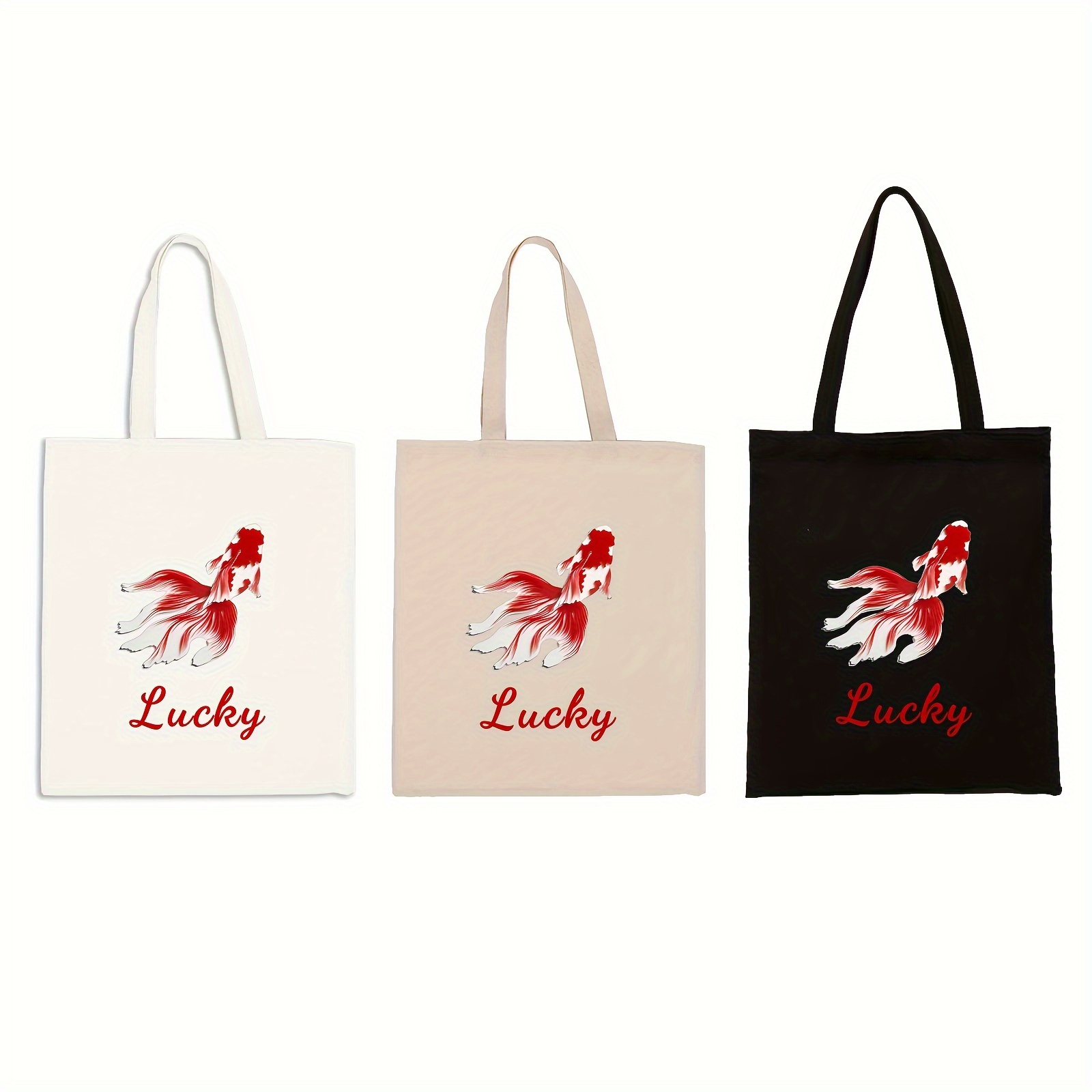 Men's Customized Lucky Fish Canvas Bag Capable Name - Temu
