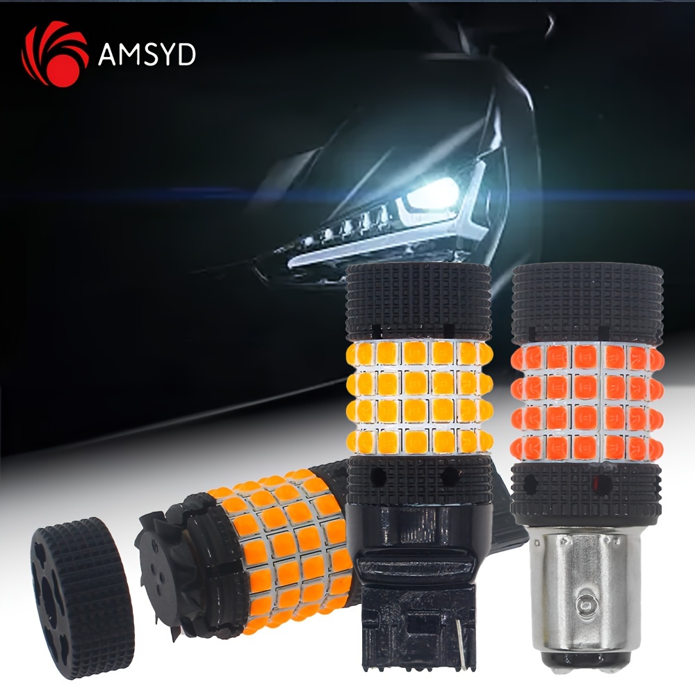 MAXGTRS 2x P21W LED Canbus 1156 BA15S W21W LED Bulb T20 7440 3157 Turn  Signal Car Lights White Amber Brake Lights Reverse Lamp DRL