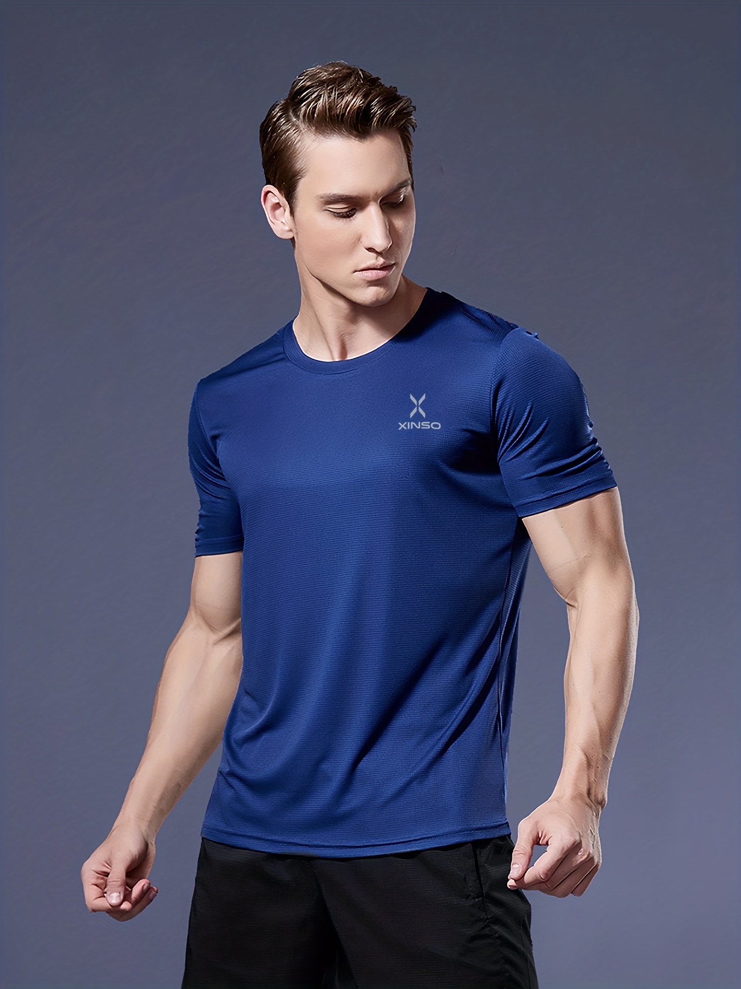 Men\'s Solid Color Ultralight Quick Sport Temu - Dry T shirt