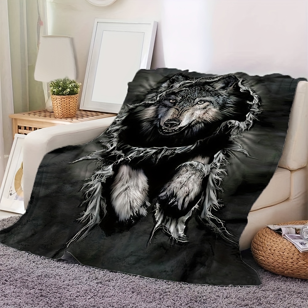 Fluffy discount wolf blanket