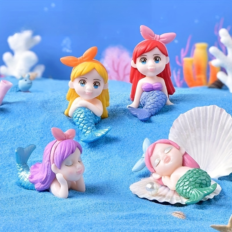 Mermaid Miniature Aquarium Decorations Resin Statue Figurine Fish