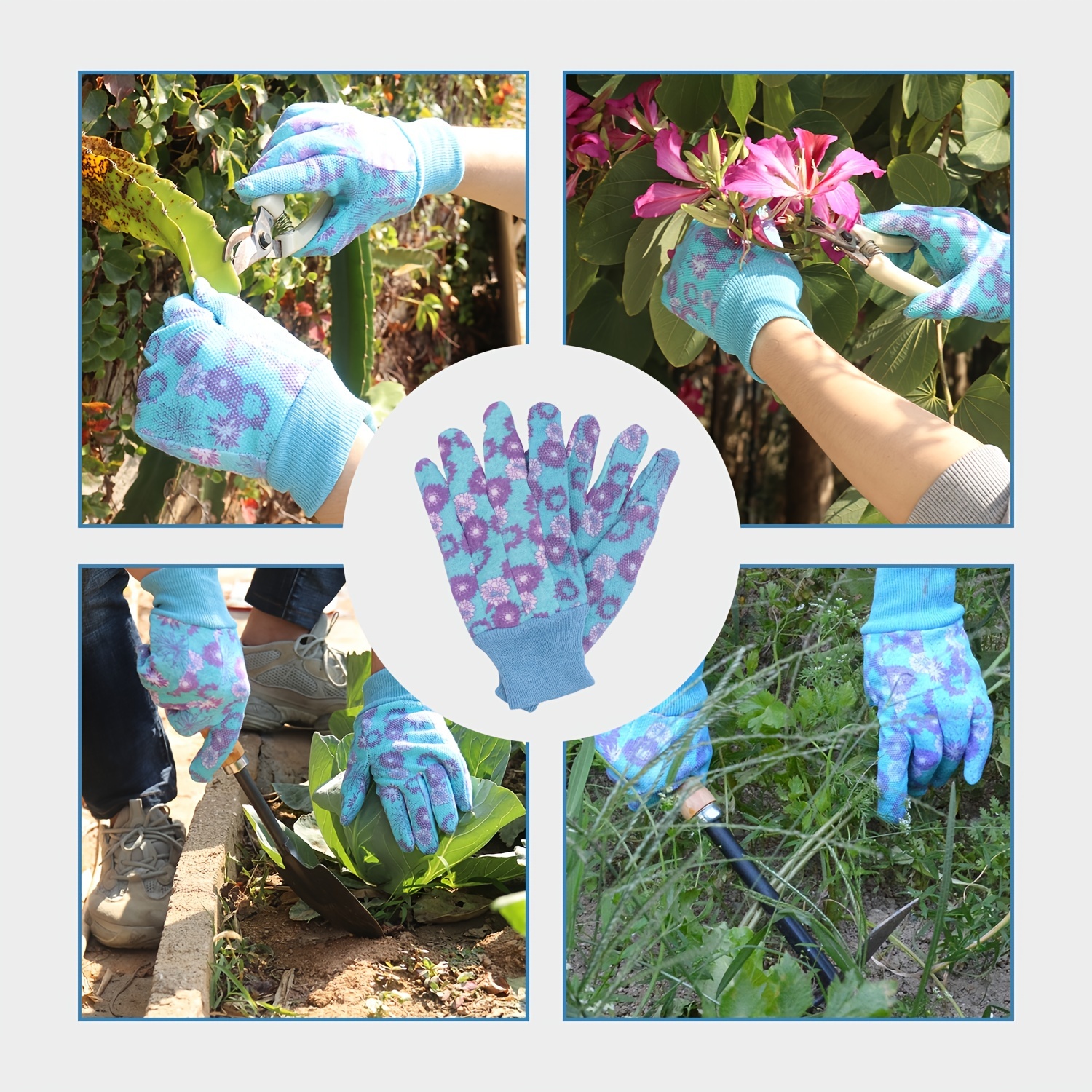 Guantes Jardinería Cuero Genuino Verde/rosado Mujeres - Temu