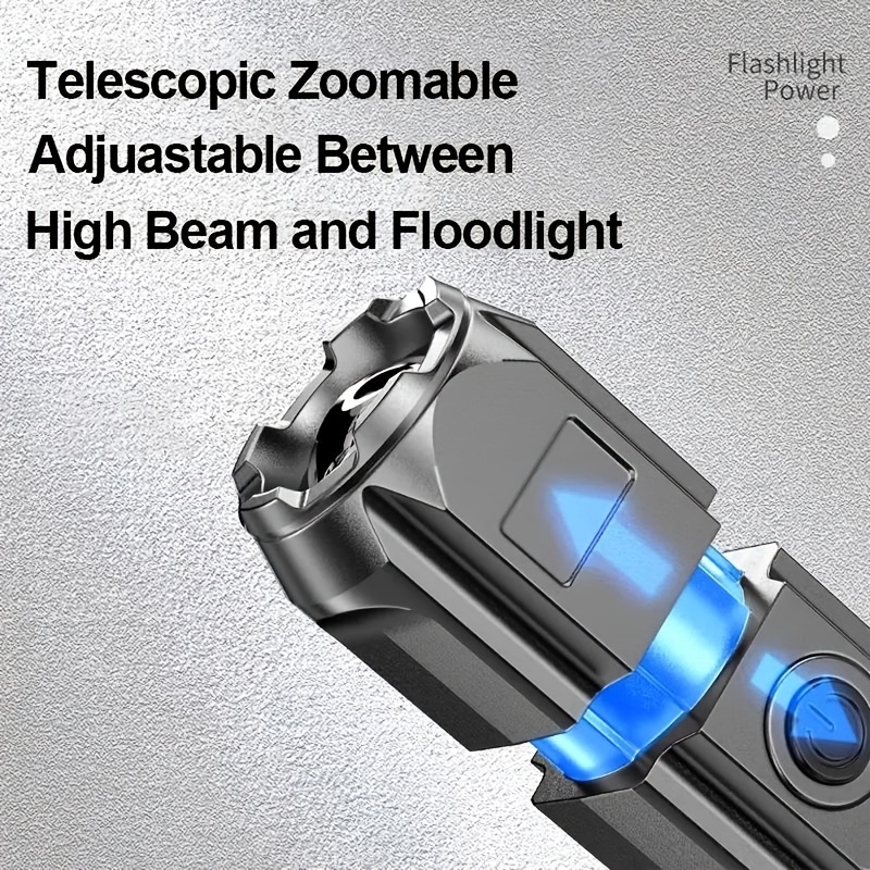 Waterproof Usb Rechargeable Flashlight With 3 Modes Perfect For