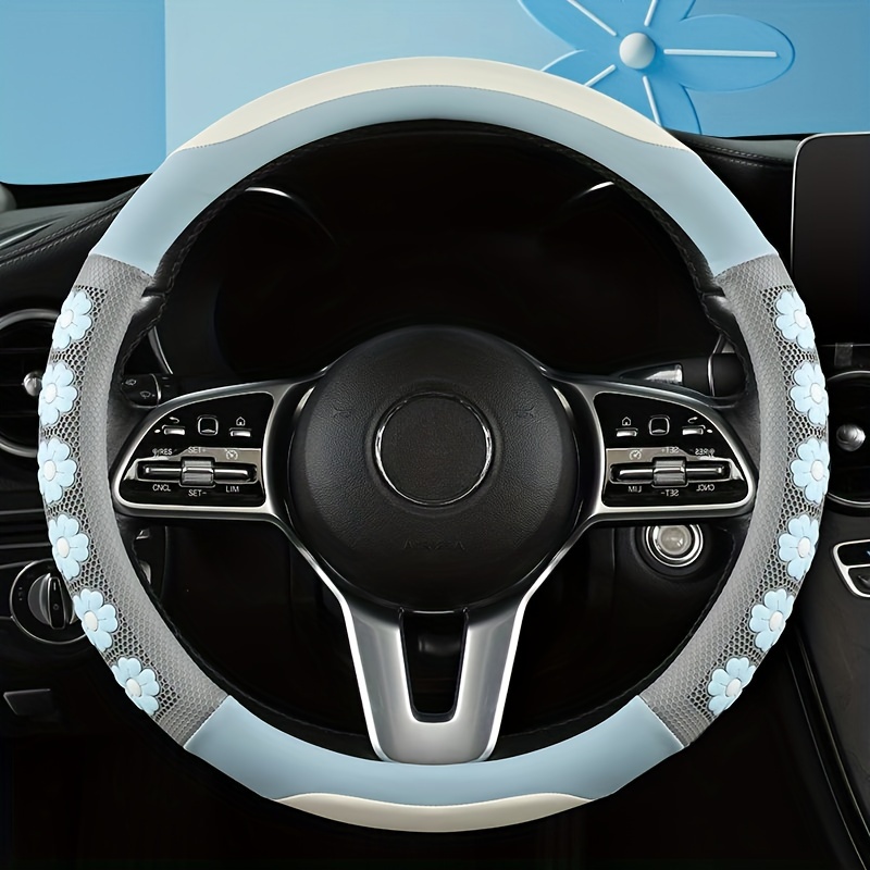 Nuevo cubierta de volante de coche universal de cuero sintético película de  moda deportes cuatro estaciones accesorios universales para coche