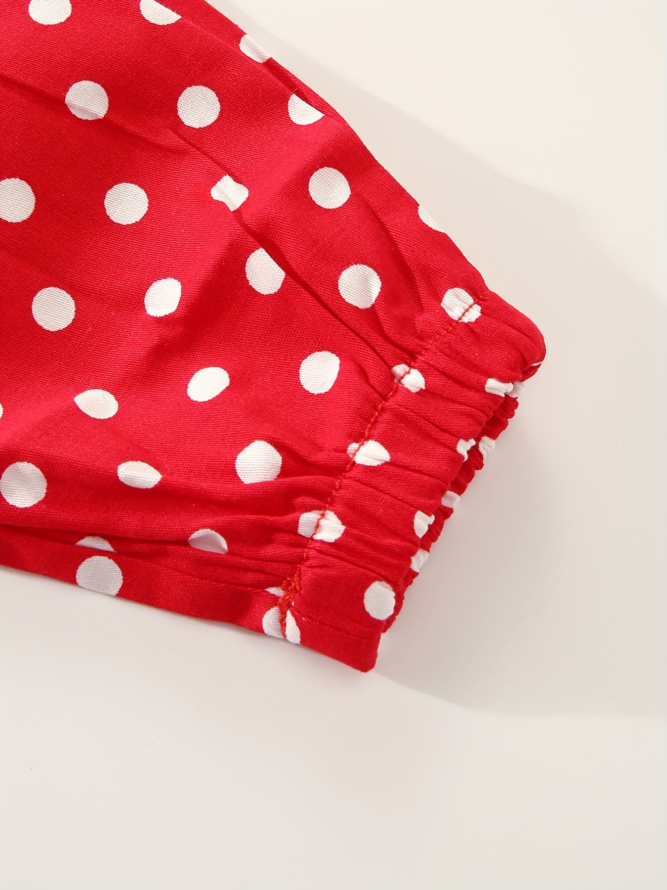 Toddler Girls Polka Dot Graphic Bow Front Elastic Waist Thin - Temu