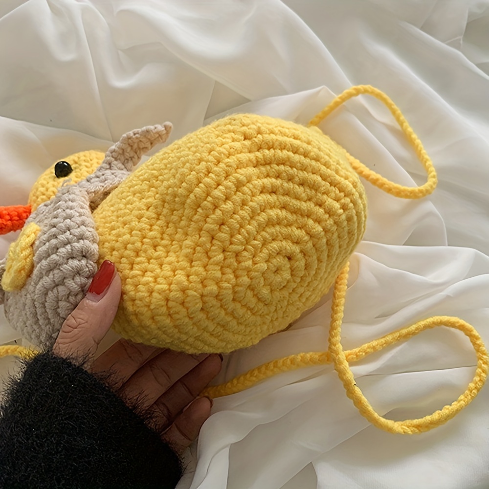 Cartoon Knit Duck Shoulder Bag for Kids