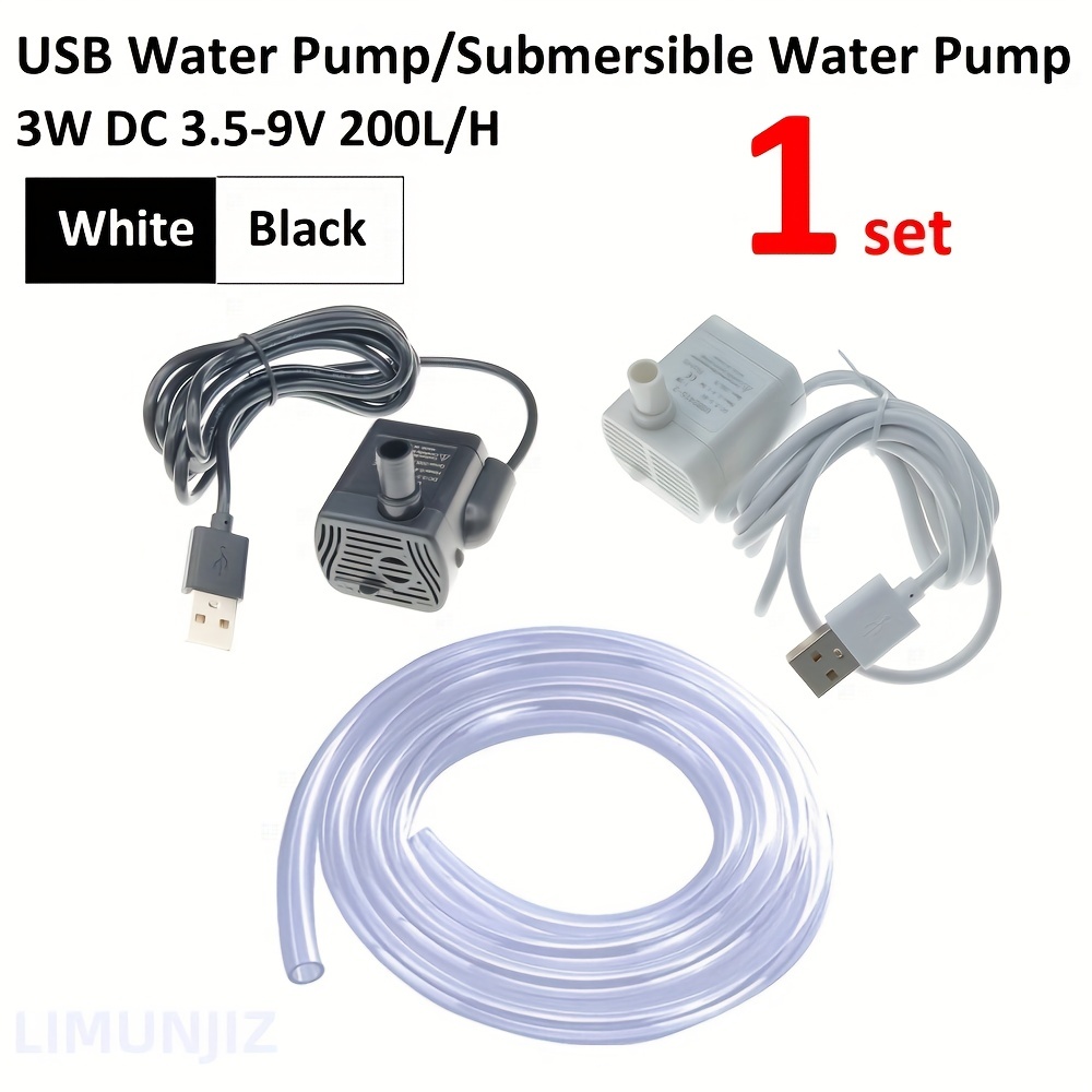 Kleine Wasserpumpe mit USB-Anschluss, schwarz