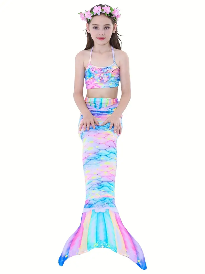Toddler Girls Bikini Tankini Swimsuit Fish Scale Graphic - Temu
