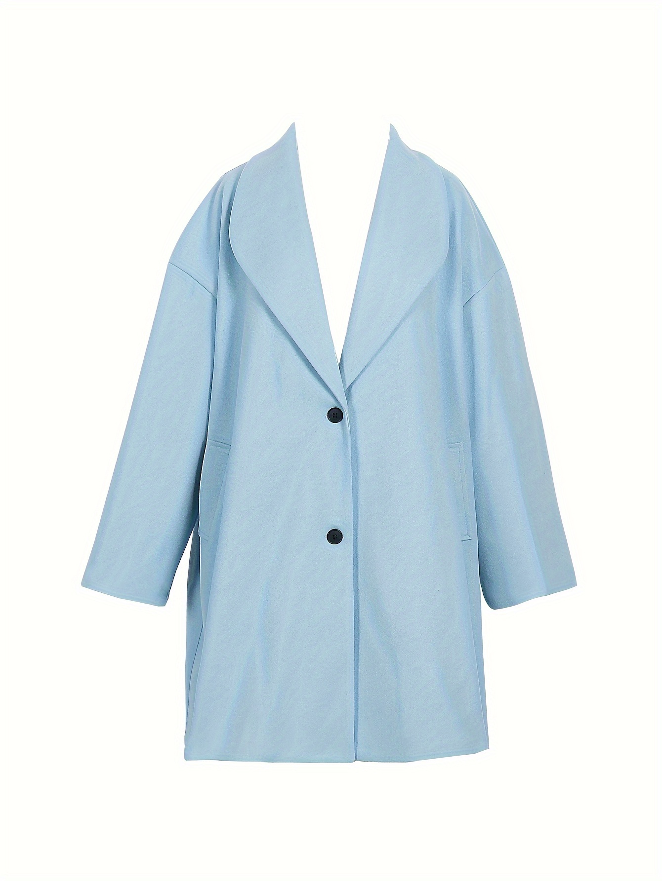 Plus Size Elegant Coat Women's Plus Solid Long Sleeve Lapel - Temu