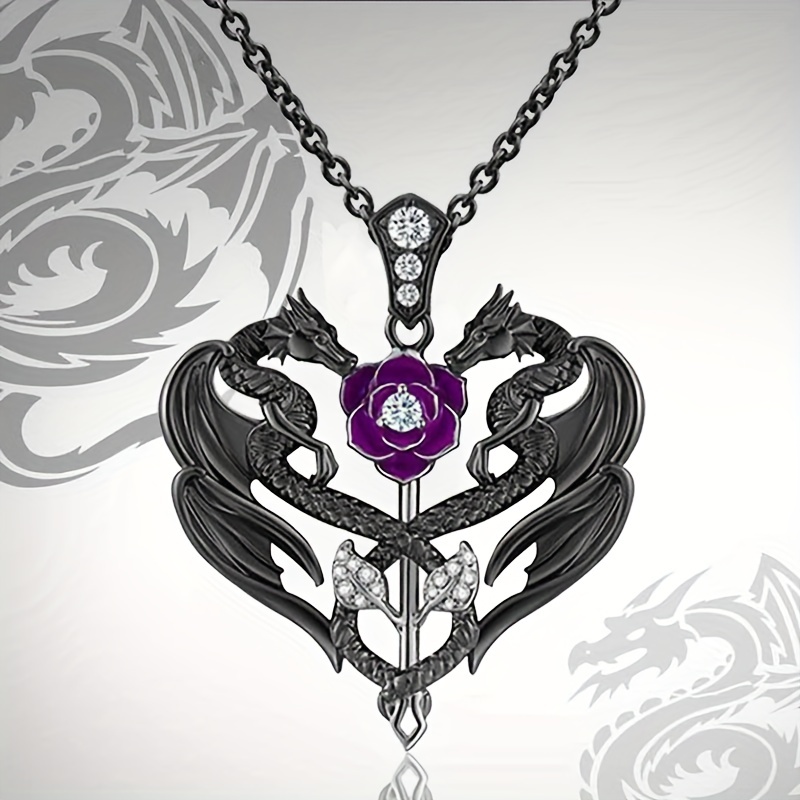 Beautiful Gemstone Dragon Necklace Heart Shape Gemstone - Temu