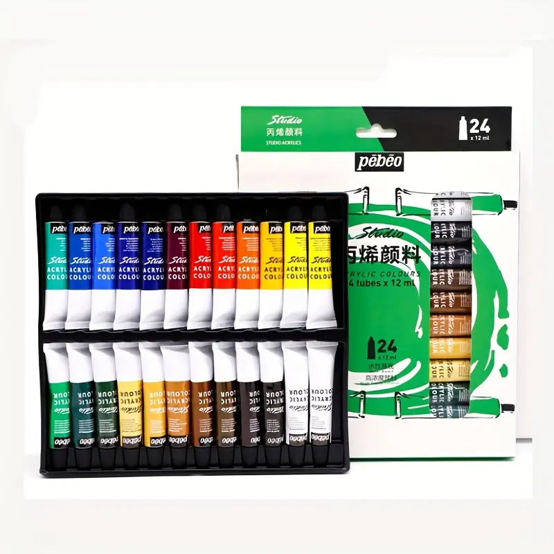 Art Canvas Paint Set Supplies 14-Piece Mini Canvas Acrylic Painting Kit with W